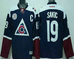 Colorado Avalanche #19 Joe Sakic Navy Blue Authentic Stitched NHL Jerseys