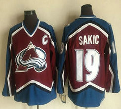 Colorado Avalanche #19 Joe Sakic Red CCM Throwback Authentic Stitched NHL jerseys