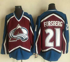 Colorado Avalanche #21 Peter Forsberg Red CCM Throwback Authentic Stitched NHL jerseys
