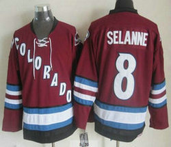 Colorado Avalanche #8 Teemu Selanne Red CCM Authentic Stitched NHL jersey