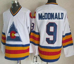 Colorado Avalanche #9 Joey MacDonald White CCM Vintage Throwback Authentic Stitched NHL Jersey