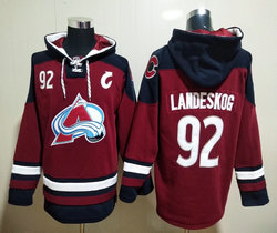 Colorado Avalanche #92 Gabriel Landeskog Red NHL Stitched Pullover Hoodie