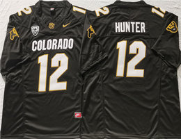 Colorado Buffaloes #12 Travis Hunter Black 2023 F.U.S.E Authentic Stitched NCAA Jersey