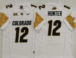 Colorado Buffaloes #12 Travis Hunter White 2025 Authentic Stitched NCAA Jersey