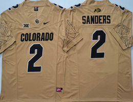 Colorado Buffaloes #2 Shedeur Sanders Yellow With Big 12 XII Patch F.U.S.E College Football Stitched Jersey