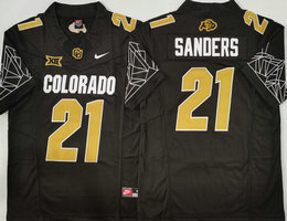 Colorado Buffaloes #21 Shedeur Sanders Black With Big 12 XII Patch 2024 F.U.S.E College Football Stitched Jersey