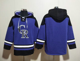 Colorado Rockies Blank Blue All Stitched Hooded Sweatshirt