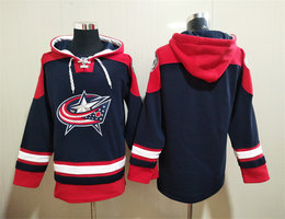 Columbus Blue Jackets Blank Blue All Stitched Hooded Sweatshirt