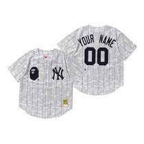 Custom New York Yankees White BAPE x Mitchell & Ness Authentic Stitched MLB Jersey