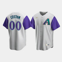 Custom Nike Arizona Diamondbacks Any Name Cream Purple Cooperstown Collection Authentic Stitched Baseball jersey
