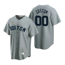 Custom Nike Boston Red Sox Any Name Grey Game Cooperstown Collection Authentic stitched MLB jersey