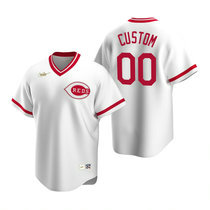 Custom Nike Cincinnati Reds Any Name White Cooperstown Collection Authentic Stitched MLB Jersey