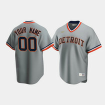 Custom Nike Detroit Tigers Gray Cooperstown Collection Game Authentic Stitched MLB Jersey