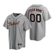 Custom Nike Detroit Tigers Gray Game Authentic Stitched MLB Jersey