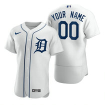 Custom Nike Detroit Tigers White Golden Authentic Stitched MLB Jersey