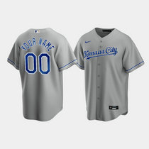 Custom Nike Kansas City Gray Game Authentic Stitched MLB Jersey