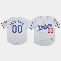 Custom Nike Los Angeles Dodgers Gray 1981 Game Authentic Stitched MLB Jersey