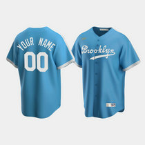 Custom Nike Los Angeles Dodgers Light Blue Cooperstown Collection Game Authentic Stitched MLB Jersey