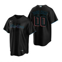 Custom Nike Miami Marlins Black Game Authentic Stitched MLB Jersey