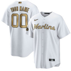 Custom Nike Miami Marlins White 2022 All Star Authentic Stitched MLB Jersey
