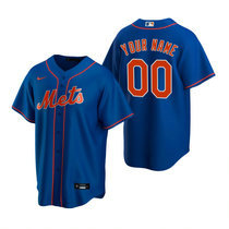 Custom Nike New York Mets Royal orange number Game Authentic Stitched MLB Jersey