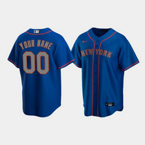 Custom Nike New York Mets Royal silver number Game Authentic Stitched MLB Jersey
