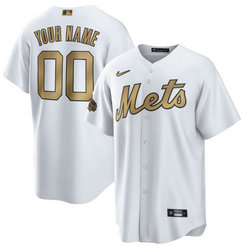 Custom Nike New York Mets White 2022 All Star Authentic Stitched MLB Jersey