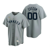 Custom Nike New York Yankees Gray Cooperstown Collection Game Authentic Stitched MLB Jersey