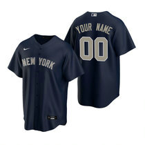 Custom Nike New York Yankees Navy Game Authentic Stitched MLB Jersey