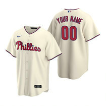 Custom Nike Philadelphia Phillies Cream Game Authentic Stitched MLB Jersey