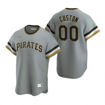 Custom Nike Pittsburgh Pirates Gray Pullover Game Authentic Stitched MLB Jersey