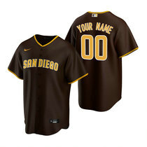 Custom Nike San Diego Padres Brown Game Authentic Stitched MLB Jersey