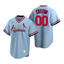Custom Nike St.Louis Cardinals Cooperstown Collection Light Blue Authentic Stitched MLB Jersey