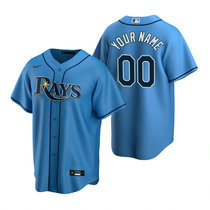 Custom Nike Tampa Bay Rays Light Blue Game Authentic stitched MLB jersey