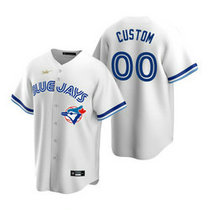 Custom Nike Toronto Blue Jays White Cooperstown Collection Game Authentic Stitched MLB Jersey