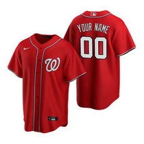 Custom Nike Washington Nationals Red Game Authentic Stitched MLB Jersey