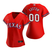 Custom Women's Nike Texas Rangers Red Game Authentic Stitched MLB jersey