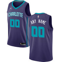 Customized Jordan Charlotte Hornets Purple Authentic NBA Basketball Jersey