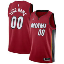 Customized Jordan Miami Heat Red Authentic Stitched NBA jersey.webp