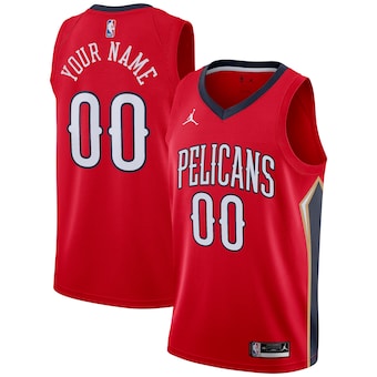 Customized Jordan New Orleans Pelicans Red Authentic Stitched NBA jersey
