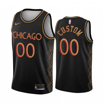 Customized Nike Chicago Bulls Black City 75th Anniversary Authentic Stitched NBA jersey