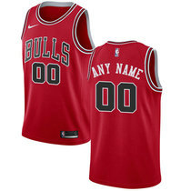 Customized Nike Chicago Bulls Red Authentic Stitched NBA jersey