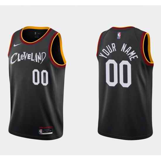 Customized Nike Cleveland Cavaliers Black 75th Anniversary Authentic Stitched NBA jersey