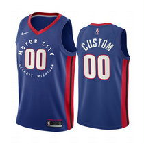 Customized Nike Detroit Pistons Blue 2020-21 City Authentic Stitched NBA jersey