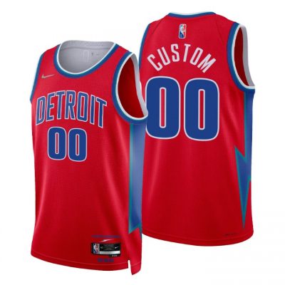 Customized Nike Detroit Pistons Red 75th Anniversary Authentic Stitched NBA jersey