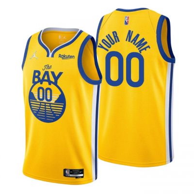 Customized Nike Golden State Warriors Gold 75th Anniversary Authentic Stitched NBA jersey