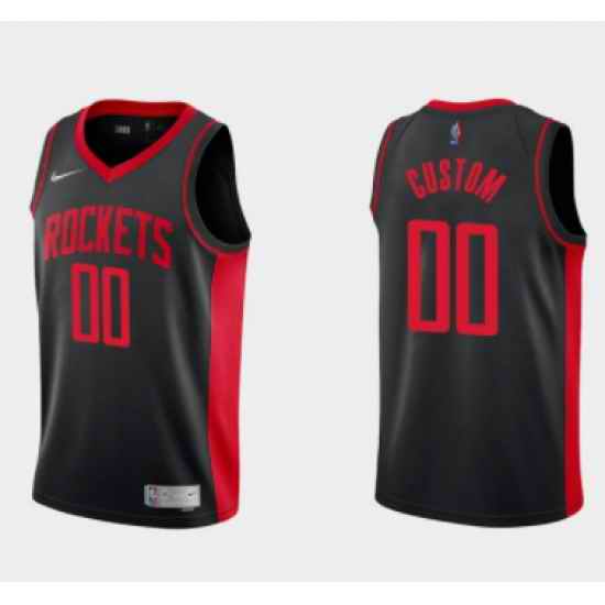 Customized Nike Houston Rockets Black 75th Anniversary Authentic Stitched NBA jersey