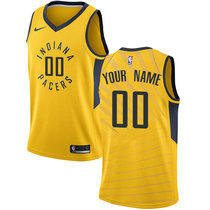 Customized Nike Indiana Pacers Gold Authentic Stitched NBA jersey