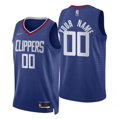 Customized Nike Los Angeles Clippers Blue 75th Anniversary Authentic Stitched NBA jersey