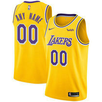 Customized Nike Los Angeles Lakers Gold Authentic Stitched NBA jersey